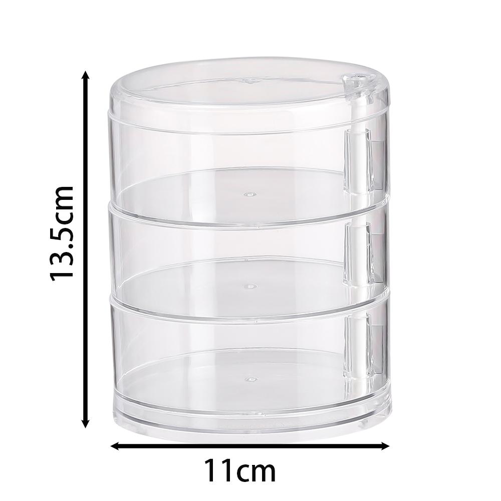 1pcs Multi Layer Rotating Transparent Round Jewelry Box for Earrings Necklace Bracelet Rack Display Shelf Jewelry Storage Box