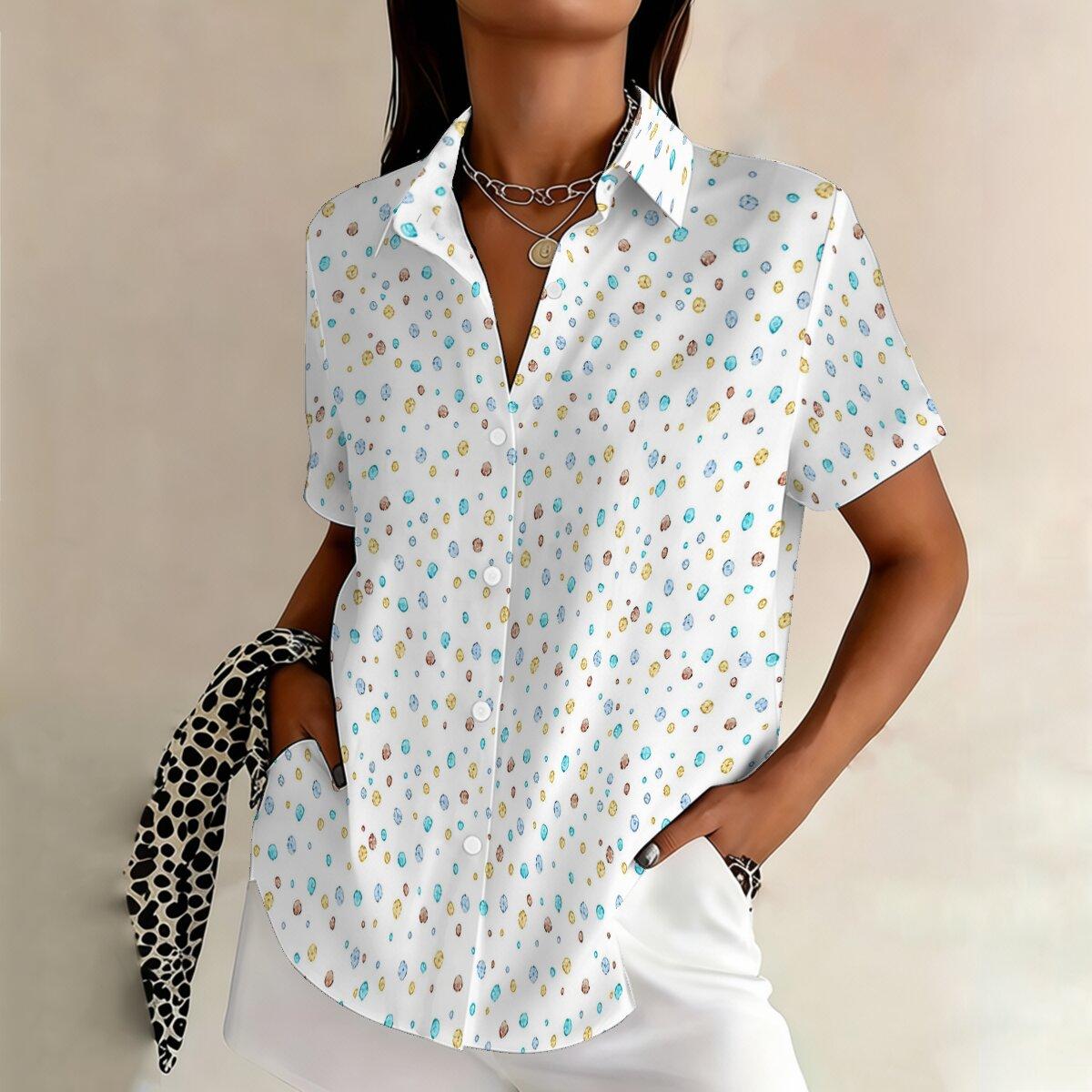 Women s Short Sleeved Shirt for Summer Casual Vacation Style Gentle Top S