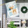 Welcome Christmas Garden Flag - Double-Sided, Snowflake & Deer Design, Durable Polyester, Perfect for Outdoor Yard Decor