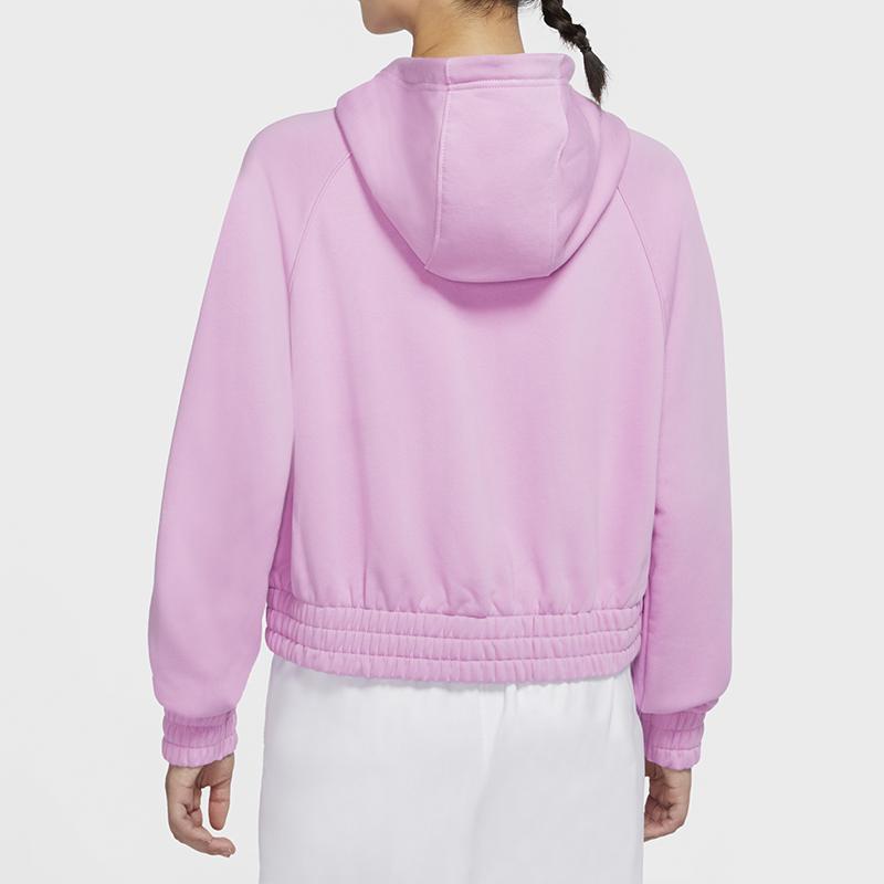 Nike Air Full-Zip Drawstring Casual Sports Hoodie Women Jackets Vibrant-Pink CU5443-680