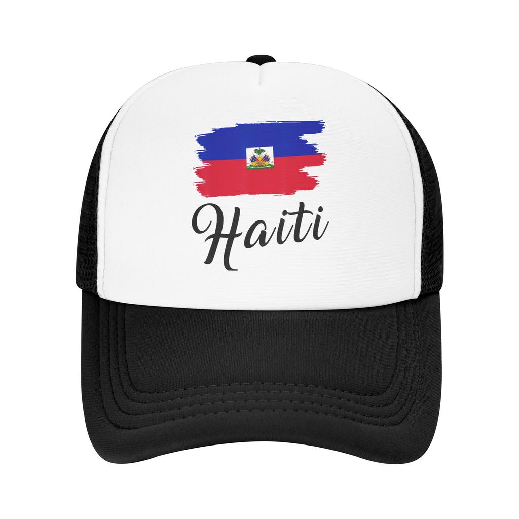 Haiti Flag Haitian Mesh Baseball Caps Adult HipHop Sun Hats  Hats Breathable Summer Trucker Hat
