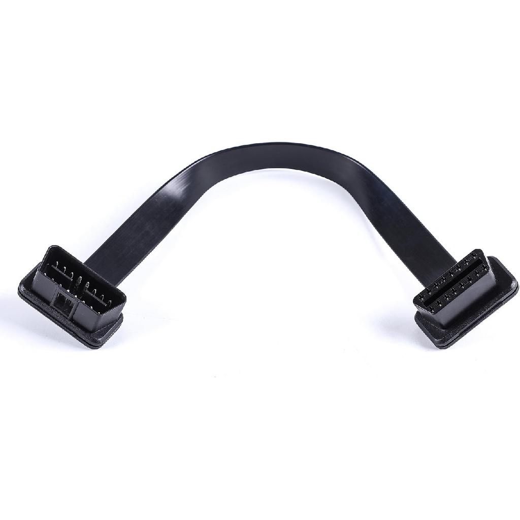 Low Profile OBD 2 OBD Ii Male To Female Ribbon Extension Diagnostic Cable 16P Connected Fully For Scan Tool Code Reader 1Ft/30Cm