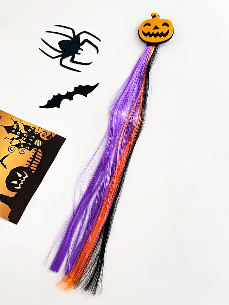 1Pcs Halloween Wig Hair Clips for Girls Women Colored Hair Extensions Accessories Hairpin for Halloween Party Present