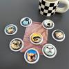 Cute Animal Glass Circular Magnetic Suction Phone Airbag Holder Back Sticker Extendable Desktop Lazy Ins Style