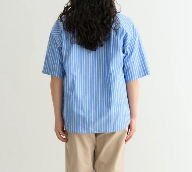NANGA Spring Stripe Shirt WM Size BLU (Women's)
