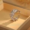 Zircon Micro-Inlaid Pearl Open Ring - Elegant Retro Fashion Jewelry for Women