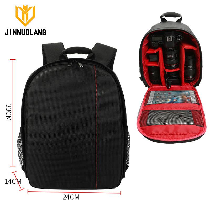 JINNUOLANG Waterproof Camera Backpack Photo Digital Bags For Canon Nikon Sony Xiaomi iPad DSLR Portable Travel Tripod Lens Bag