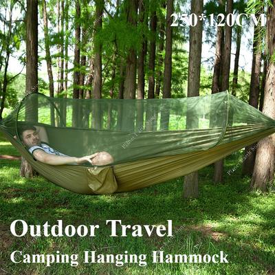 Single Portable Travel Outdoor Camping Hanging Sleeping Hammock with Mosquito Net Camping Hammock Hanging Sleeping Hammock