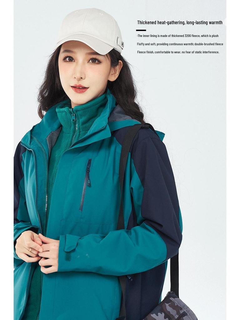 Detachable Unisex 3-in-1 Warm Workwear: Windproof, Wear-Resistant Two-Piece Outdoor Mountaineering Set