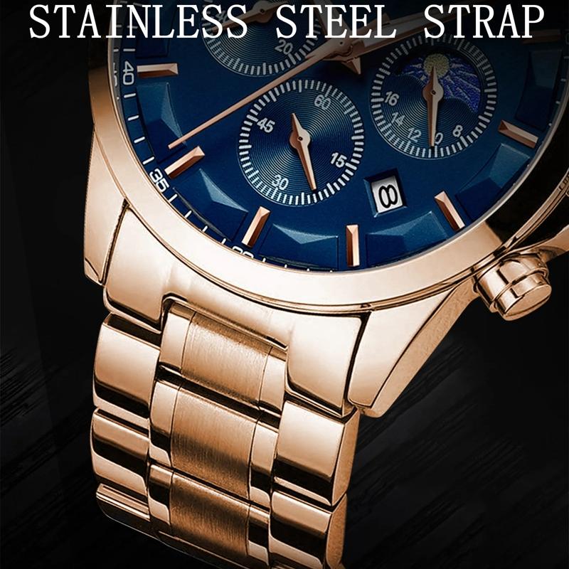 POEDAGAR Luxury Man Wristwatch Luminous Waterproof Chronograph Date Men Watch Stainless Steel Men's Quartz Watches