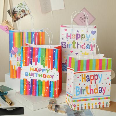 10 STÜCK Geschenkverpackungstüten Geburtstagsgeschenktüte mit Griff Alles Gute zum Geburtstag Papier-Gastgeschenktüten Geburtstags-Goodie-Bags Bunte Partytüten Geburtstagsfeier-Zubehör