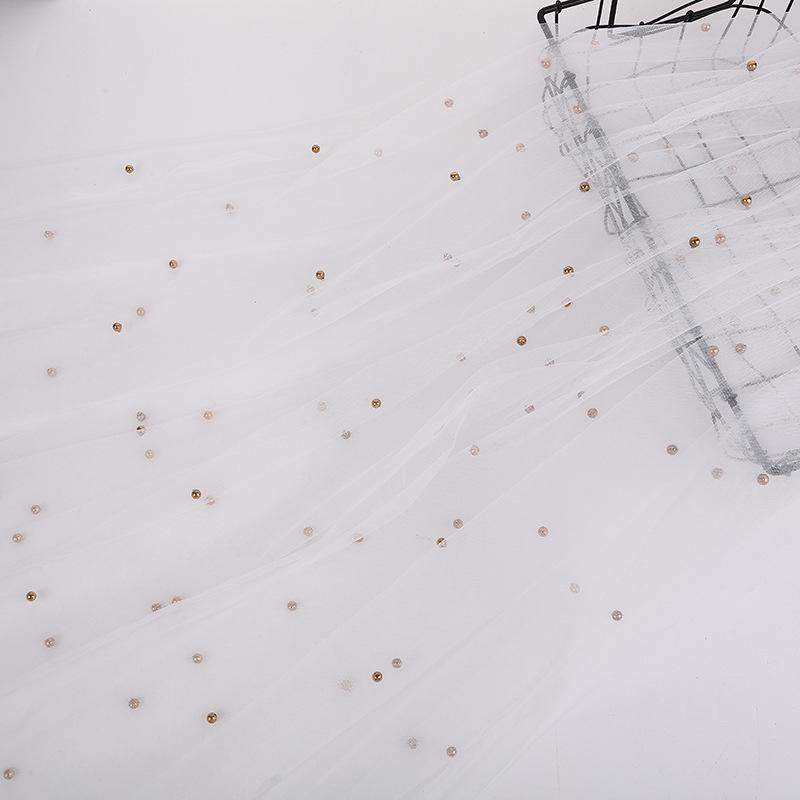 3D Pearl Beaded Mesh Wedding Dress Table Runner