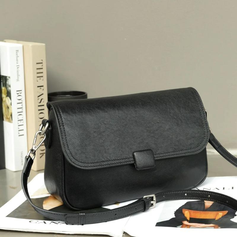 Premium Vegetable-Tanned Leather Crossbody Bag for Women 2026 - Luxury Cvertible Shoulder Clutch & Mini Square Underarm Purse