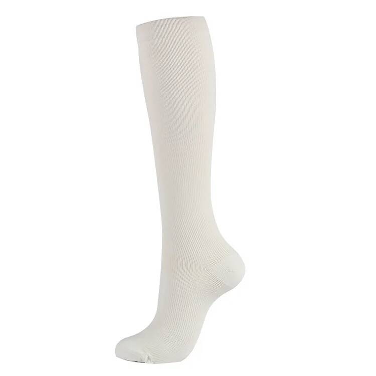 Compress Socks Pressure Leg Men Women 15-20 Mmhg Running Sport Travel Compression Stockings Multi Nylon Black White