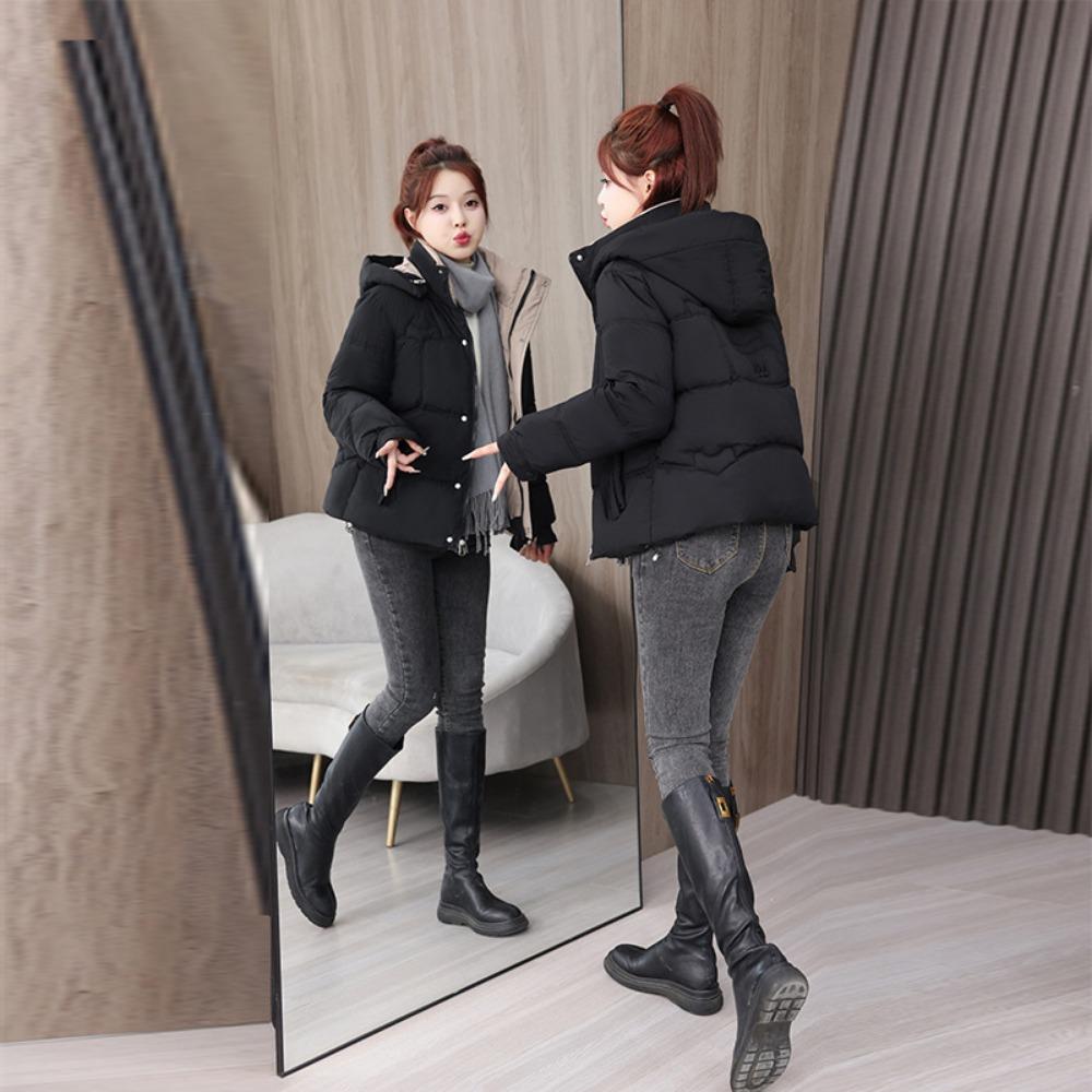 Solid color thickened down cotton clothes short fashion coat new winter 2025 cotton clothes loose small coat