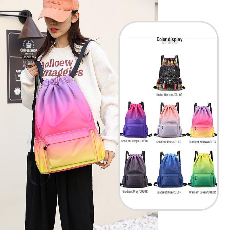 Customizable Logo Drawstring Backpack - Double Strap Gym, Basketball, Football, Fitness, Running, Hiking Bag