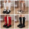 Calcetines de Algodón para Niños con Lazo Calcetines de Tubo Medio de Princesa para Navidad Calcetines de Rodilla Lindos para Año Nuevo Niños