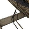 Sun Lounger with Table and Cushion Gray Poly Rattan