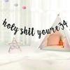 Holy S You're 34 Banner -Funny 34 Years Old Birthday Decorations, Funny 34&Fabulous, Cheers to 34 Years Supplies, Men/Women's 34th Birthday Party