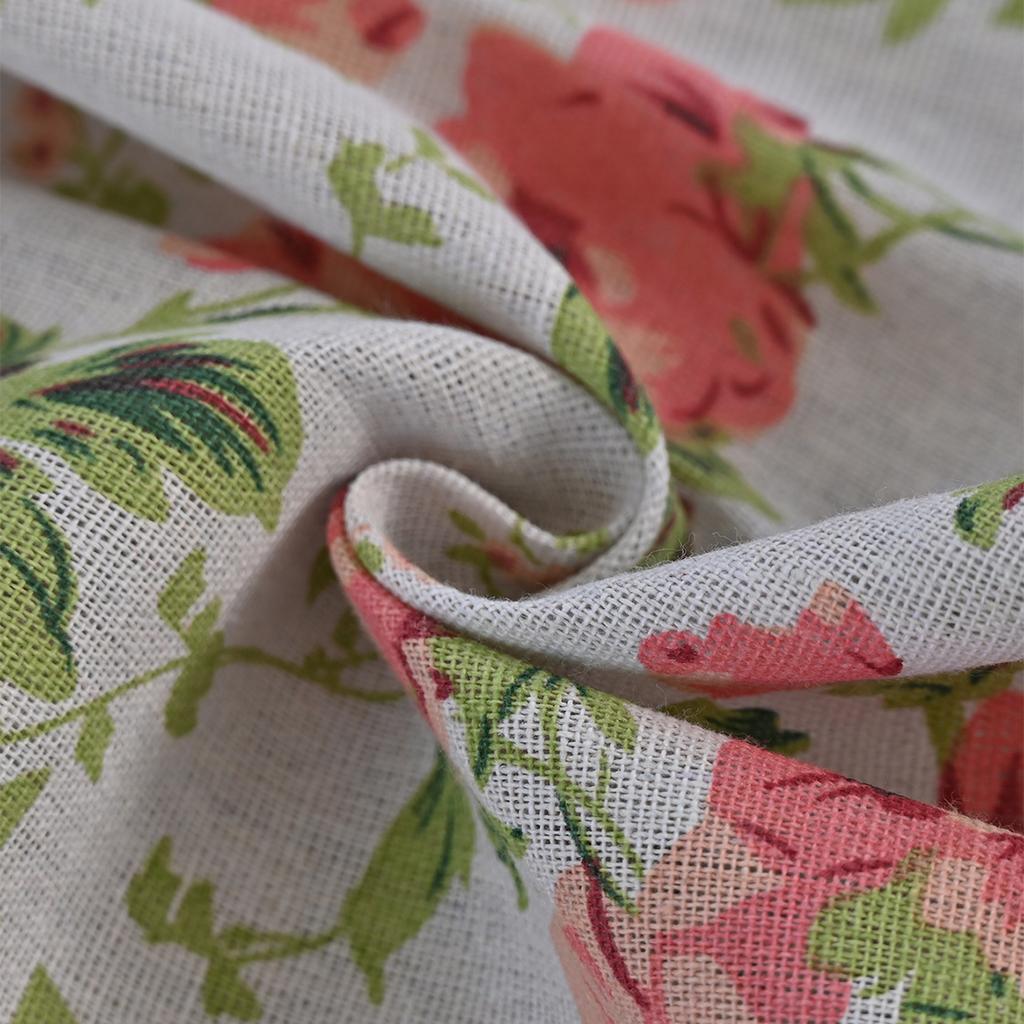 1pc Vintage floral patterns Short Curtain, Lace Splicing Window Curtains for Kitchen, Bathroom, Living Room, Bedroom, Home Decor