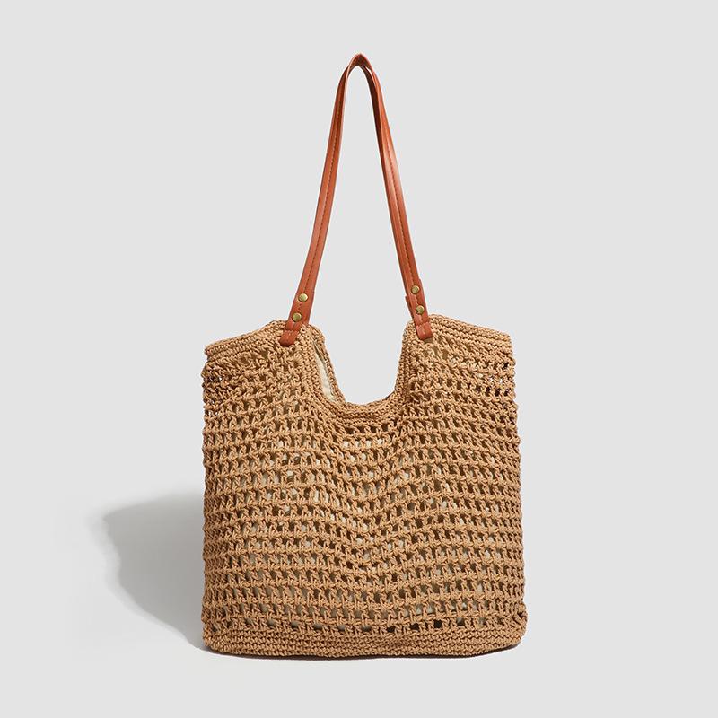 Casual Large Bag Beach Holiday Woven Tote Bag Women'S Summer Large-Capacity Shoulder Bag