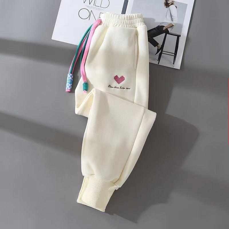 Girls' Plus Velvet Pants, Autumn Winter, Big Children, Spring and Autumn, Children's Casual Sweatpants, Little Girls' Sports Pants, Loose Outer Wear