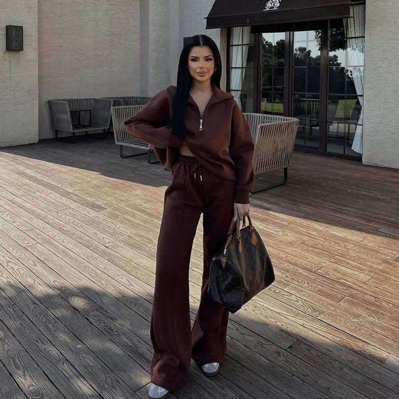Womens Loose Streetwear Hoodie Pants Set Long Sleeve Casual Two-Piece Outfit Winter 2025