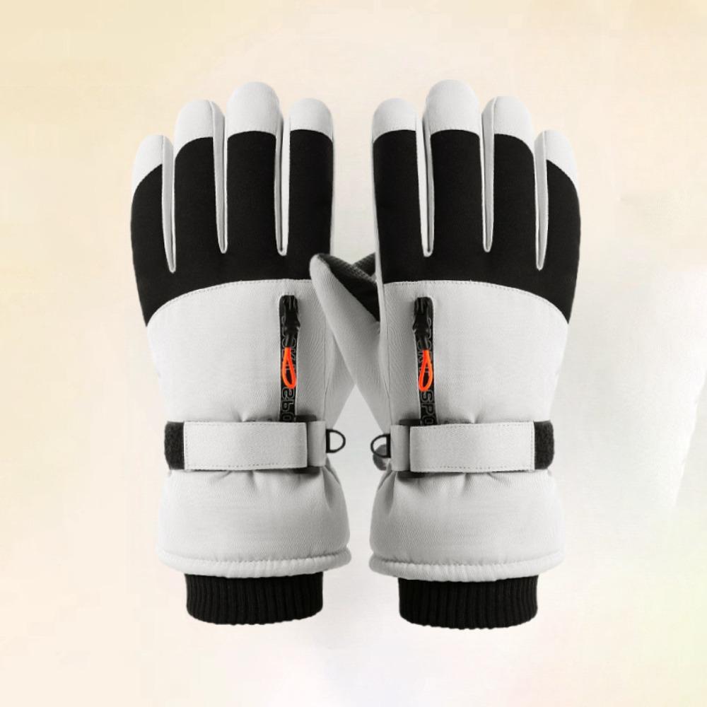 Touch Screen Plush Winter Warm Gloves Waterproof Motorcycle Cycling Gloves  For Women Man
