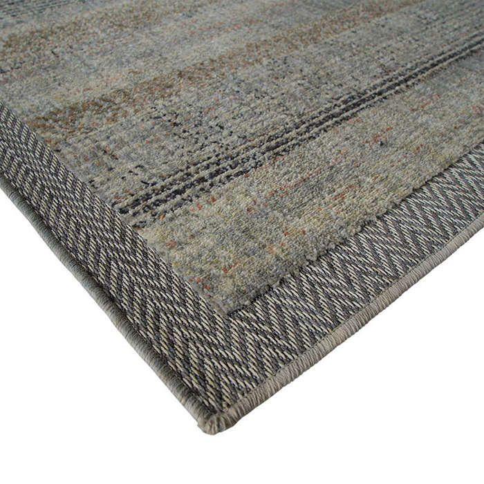 Tapis - THEDECOFACTORY - RECYCLE LINES - 120x170 cm - Beige et Noir - Motif Rayures