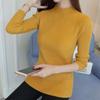 Herbst Frauen Mock Neck Rüschen Pullover Langarm Strick Boden Feste Pullover Streifen Für Frauen Pullover Winter
