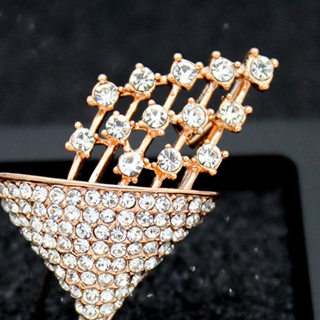 Cocktail Cup Shape Brooch for Women - Shining Rhinestone Alloy Pin, Clothing Bags Backpacks Jackets Hat Badge, Jewelry DIY Accessories