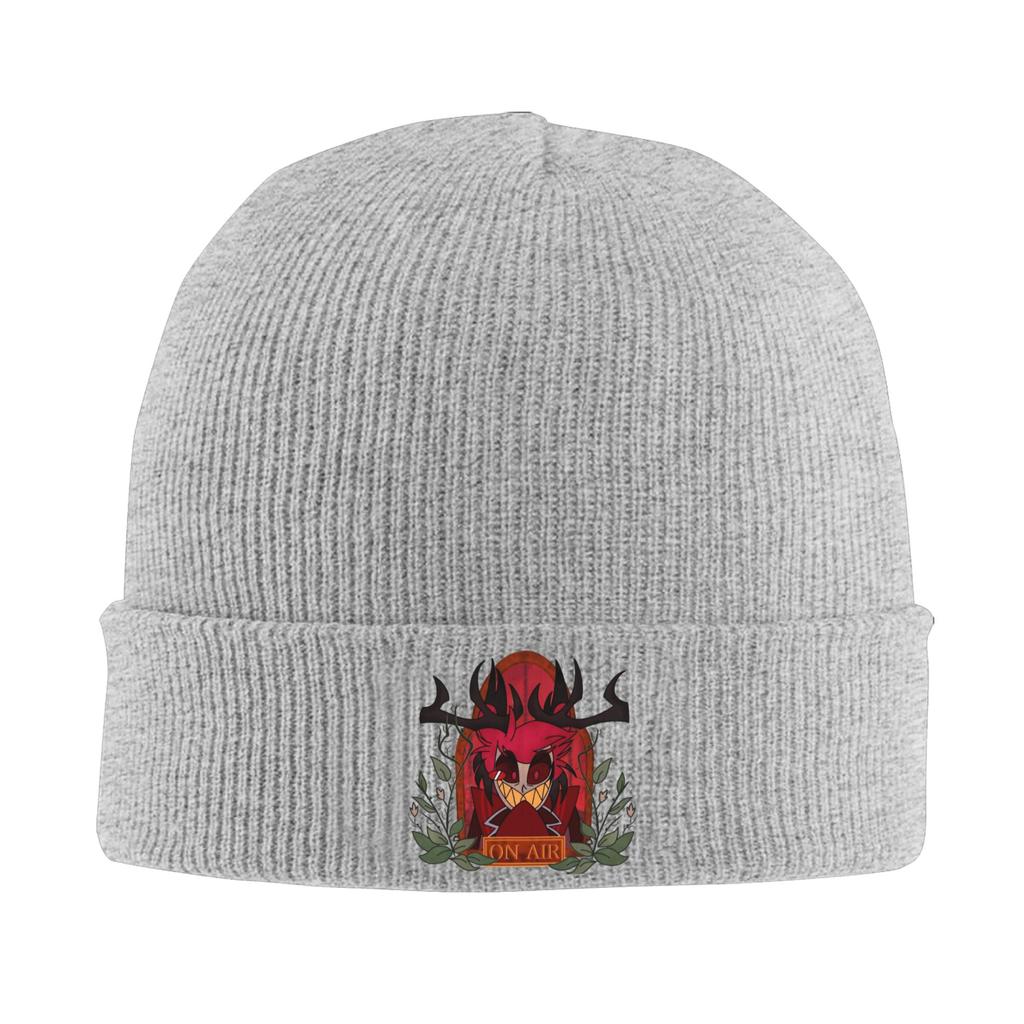 Hazbins Hotels Radio Demon Knitting Hat  Funny Caps Men Women Kpop Beanie Hats Autumn Custom Warm Soft Bonnet Hats