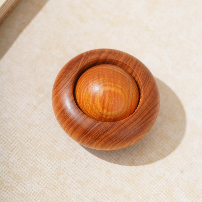 Taihang Cliff Cypress Fortune Bead: Unisex Solid Wood Handheld Luck Charm and Cultural Wooden Handcraft.