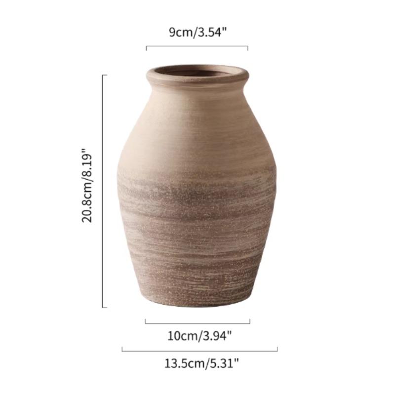 

Ceramic Vase Retro Rustic Handmade Pottery Jar New Household Desktop Decoration for Dried Flowers Vintage Style Vase Decoration