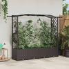 Elevated Planter with Trellis and Hanging Roof Brown 204 x 40 x 141 cm PP