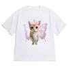 Süßes Feenkatzen-Grafik-T-Shirt Kawaii Prinzessinnenkatzen-Tee Lässiges Kurzarmshirt für Damen Mädchen Stilvoll Vielseitig Koreanischer Stil Einfach