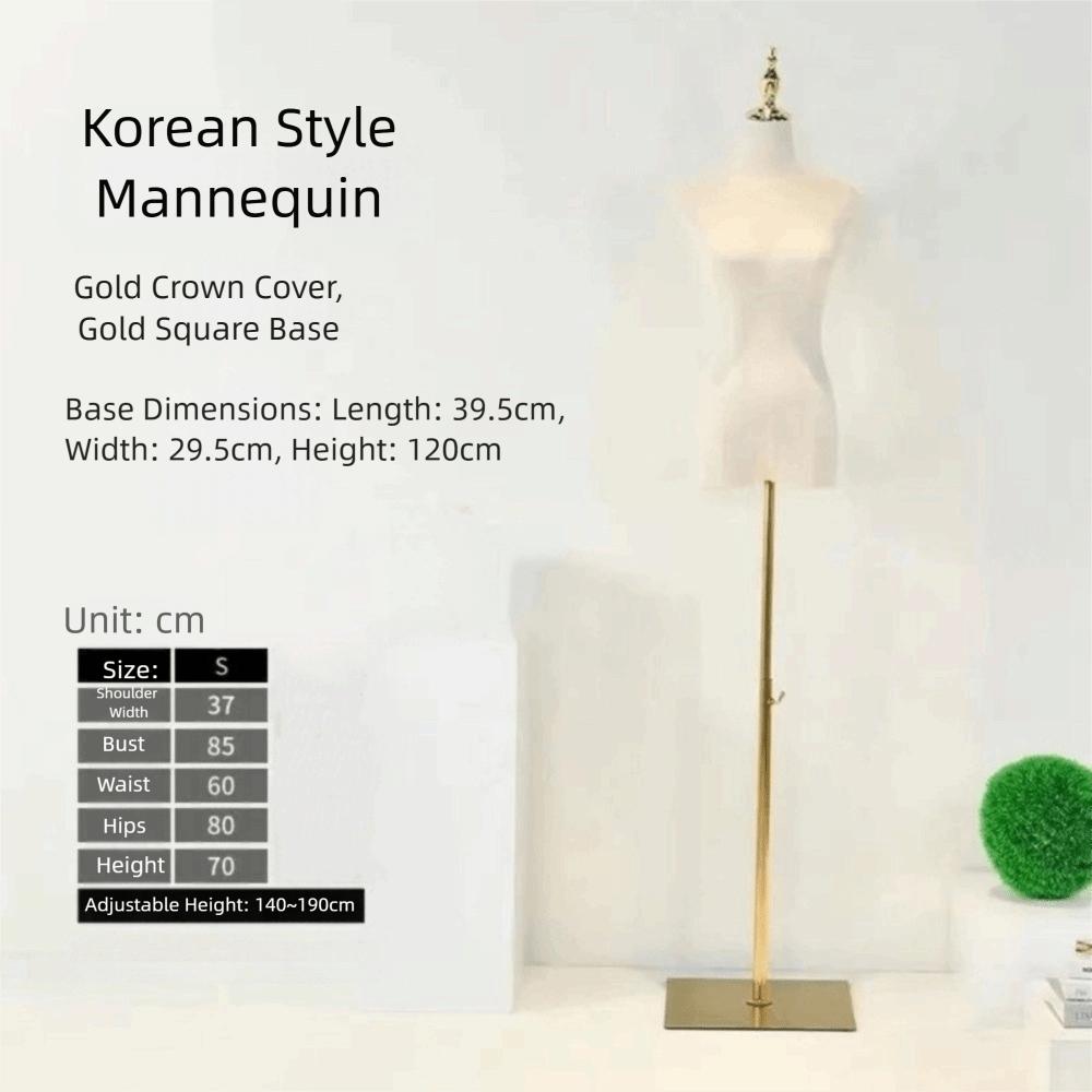 Adjustable Clothing Store Mannequin Steel Base Half-length Clothings Model with Cotton Fabric Display Stand