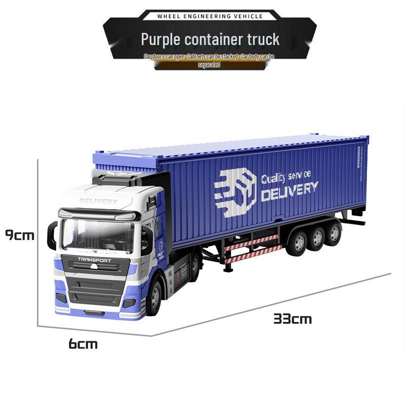 Kids' Pull-Back Alloy Container Transport and Tanker Trailer Truck Toy Model