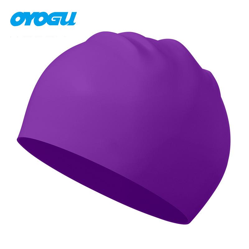 Adult & Children's Silicone Swim Cap - Unisex, Solid Color, Plus Size, Customizable with Logo