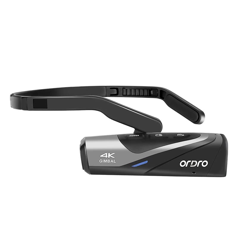 ORDRO EP8 Latest 4K Wearable Vlog Camcorder with FPV App Battery and Screen Orientation Control Design, Dual-Axis Anti-Vibration, Wi-Fi Control,