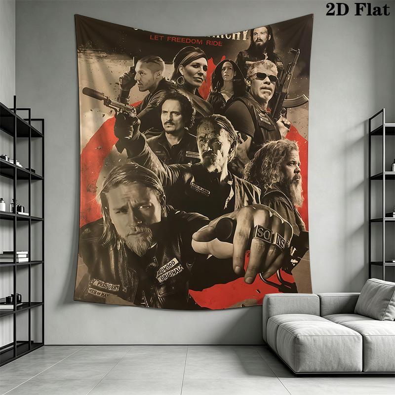 Sons Anarchy Wall Tapestry Tapestry Wallmounted Fashion Print Soft Home Decor Wall Covering Decoration
