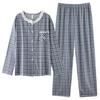 Pajamas women's spring, autumn and winter new pure cotton long-sleeved fashion plaid high-end cotton beautiful loungewear can be worn outside
