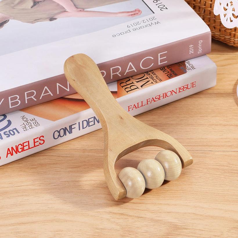 Wooden Massage Roller Multi Functional Handheld Body Face Neck Trigger Point Massager Tool