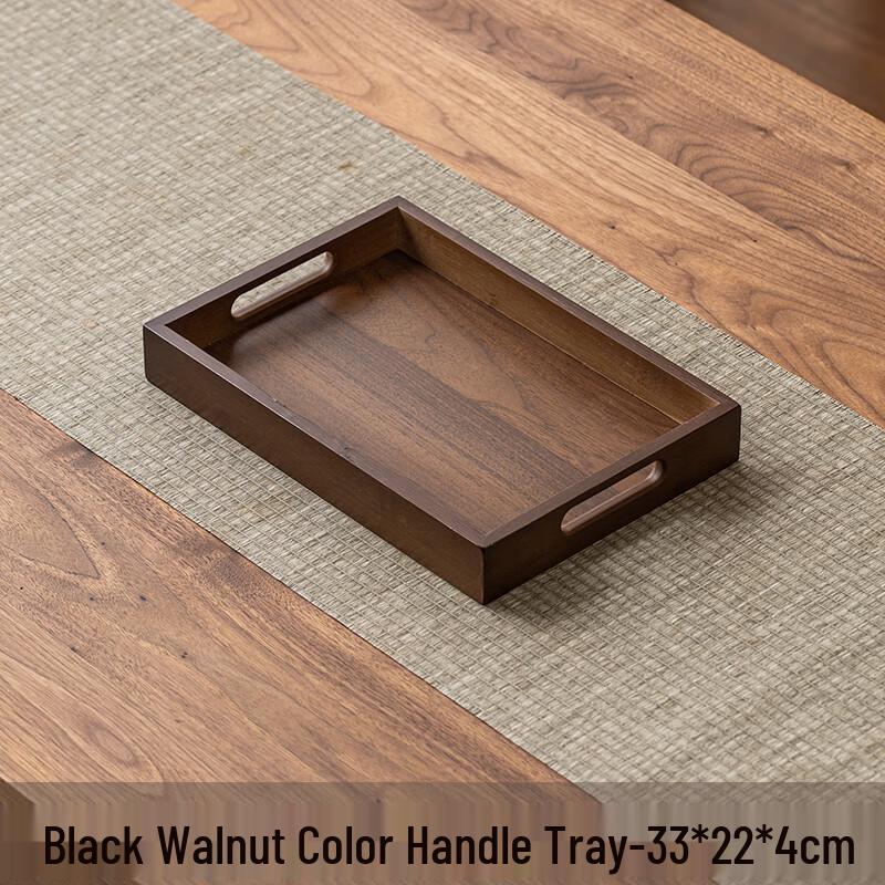 Japanese Style Black Walnut Bamboo Tea Tray