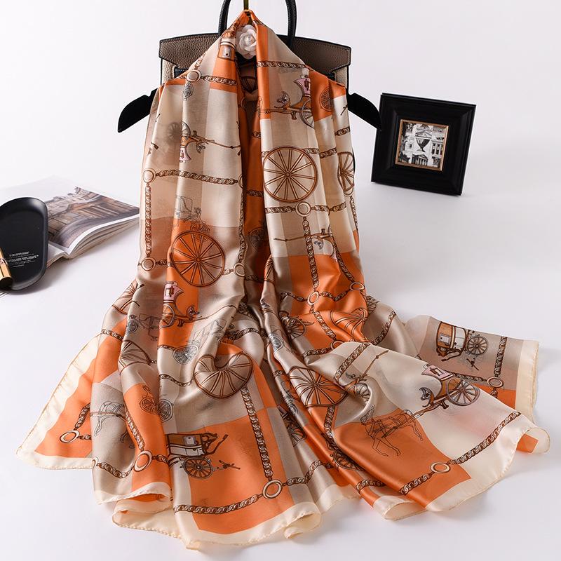 180*90cm Fashion Luxury Brand Scarf Women Shawl  Wrap Spring Muffler Hijab Bufanda Foulard Female Bandana Beach Stoles  Silk