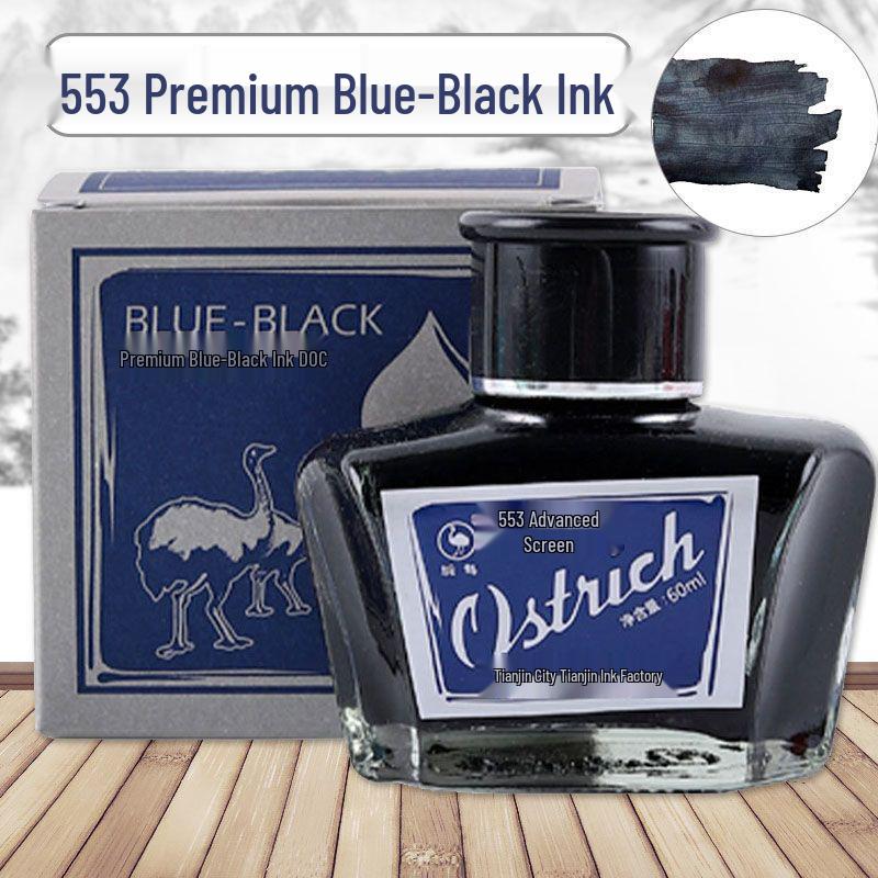 Ostrich Non-Carbon Ink for Series 5 Fountain Pens, Waterproof, Erasable, Red/Black/Pure Blue.
