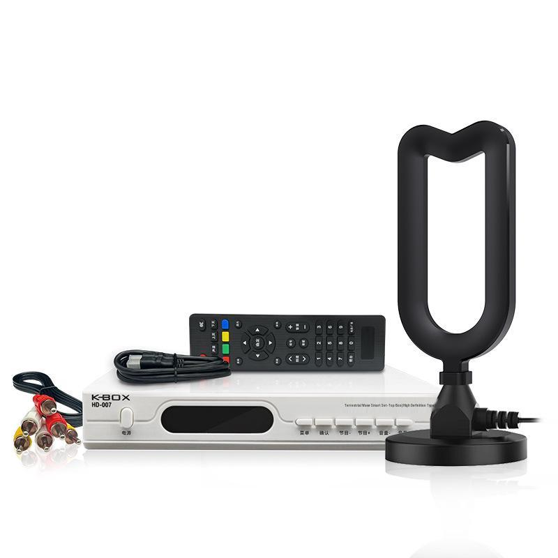 HD Indoor/Outdoor TV Antenna with DTMB Signal Reception and Set-Top Box Receiver