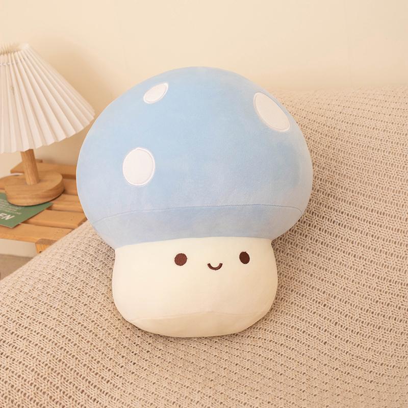 Cute Mushroom Plush Toy Soft Red Mushroom Plushie Pillow Kawaii Squishy Doll Stuffed Hugging Pillows Gift for Kids Gift