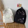 Schoolbagins Schoolbag Female Japanese Small Fresh Embroidery Graffiti Simple Primary School Backpack 1st Grade Casual Backpack Tide