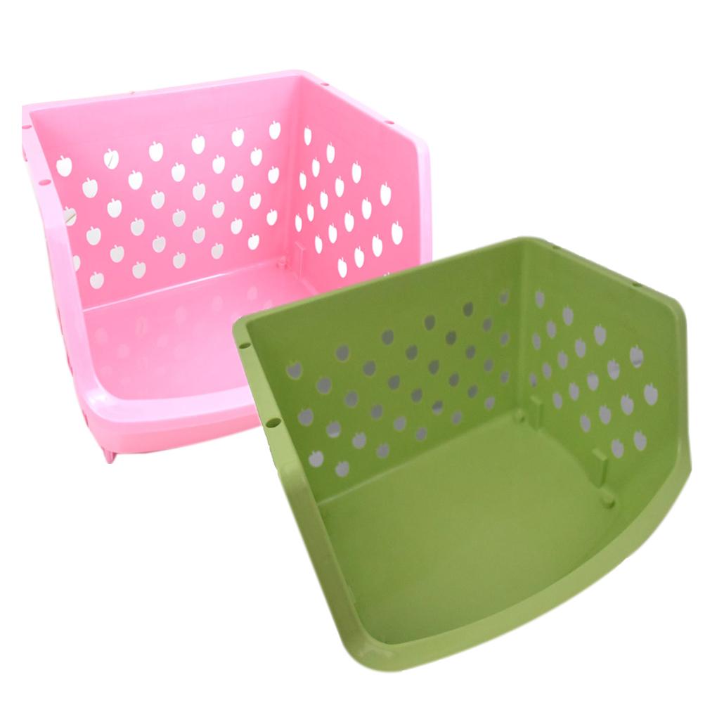 Plastic Corner Shelf Unit Organizer Bathroom Basket Storage Rack Holder